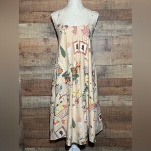 Toujours Toi & Family Affairs Portrait Trapeze Dress size Small Spaghetti Straps